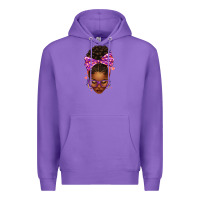 Purple sorority colors purple carol afro messy bun woman Premium Hoodie - texasbilliewilder