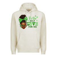Oatmeal Heather sorority colors green its the self love for me afr Premium Hoodie - texasbilliewilder