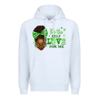 White sorority colors green its the self love for me afr Premium Hoodie - texasbilliewilder