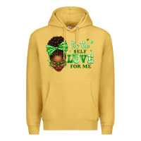Antique Gold sorority colors green its the self love for me afr Premium Hoodie - texasbilliewilder