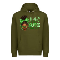 Army Green sorority colors green its the self love for me afr Premium Hoodie - texasbilliewilder