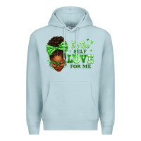 Blue Mist sorority colors green its the self love for me afr Premium Hoodie - texasbilliewilder