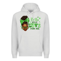 Dove Grey sorority colors green its the self love for me afr Premium Hoodie - texasbilliewilder