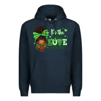 Navy sorority colors green its the self love for me afr Premium Hoodie - texasbilliewilder