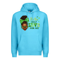 Ocean Blue sorority colors green its the self love for me afr Premium Hoodie - texasbilliewilder