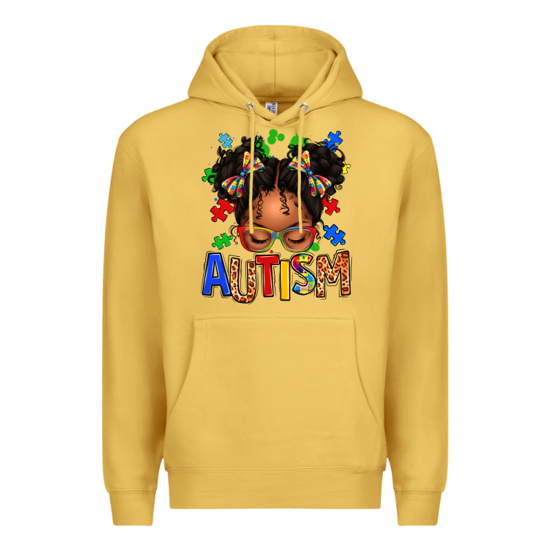 Autism Afro Girl Premium Hoodie by texasbilliewilder | Teevron