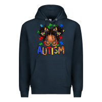 Navy autism afro girl Premium Hoodie - texasbilliewilder