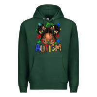 Sports Green autism afro girl Premium Hoodie - texasbilliewilder