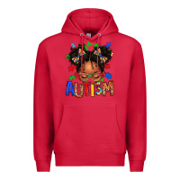 Cardinal autism afro girl Premium Hoodie - texasbilliewilder