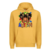 Mustard autism afro girl Premium Hoodie - texasbilliewilder