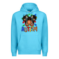 Ocean Blue autism afro girl Premium Hoodie - texasbilliewilder