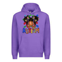 Purple autism afro girl Premium Hoodie - texasbilliewilder