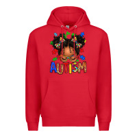 Red autism afro girl Premium Hoodie - texasbilliewilder