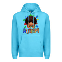 Ocean Blue autism afro kid Premium Hoodie - texasbilliewilder