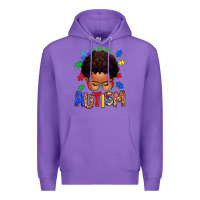 Purple autism afro kid Premium Hoodie - texasbilliewilder