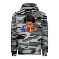Slate Camo autism afro kid Premium Hoodie - texasbilliewilder