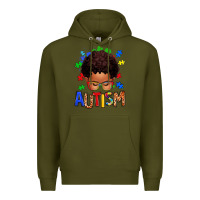 Army Green autism afro kid Premium Hoodie - texasbilliewilder