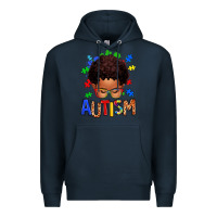 Navy autism afro kid Premium Hoodie - texasbilliewilder