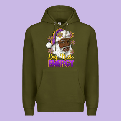Premium Hoodie big nick energy purple and gold afro santa