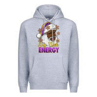 Heather Grey big nick energy purple and gold afro santa Premium Hoodie - RanaPortraitStore