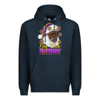 Navy big nick energy purple and gold afro santa Premium Hoodie - RanaPortraitStore