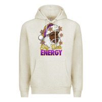 Oatmeal Heather big nick energy purple and gold afro santa Premium Hoodie - RanaPortraitStore