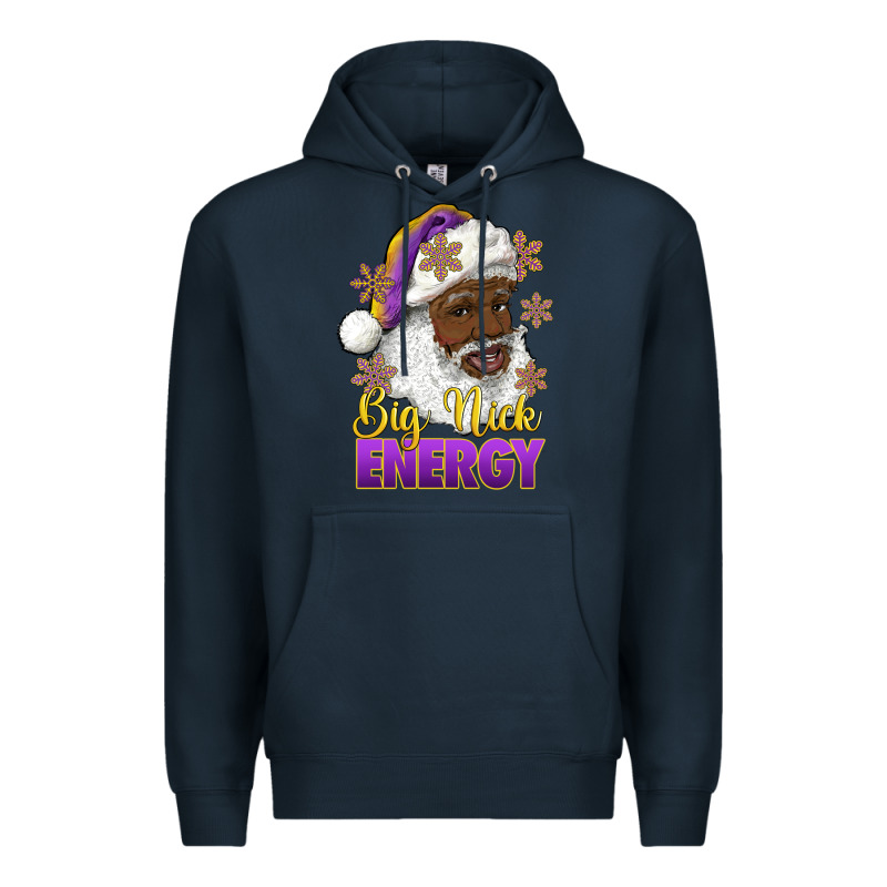 Big Nick Energy Purple And Gold Afro Santa Premium Hoodie by RanaPortraitStore | Teevron