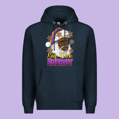 Premium Hoodie big nick energy purple and gold afro santa
