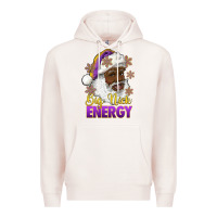 Pale Pink big nick energy purple and gold afro santa Premium Hoodie - RanaPortraitStore