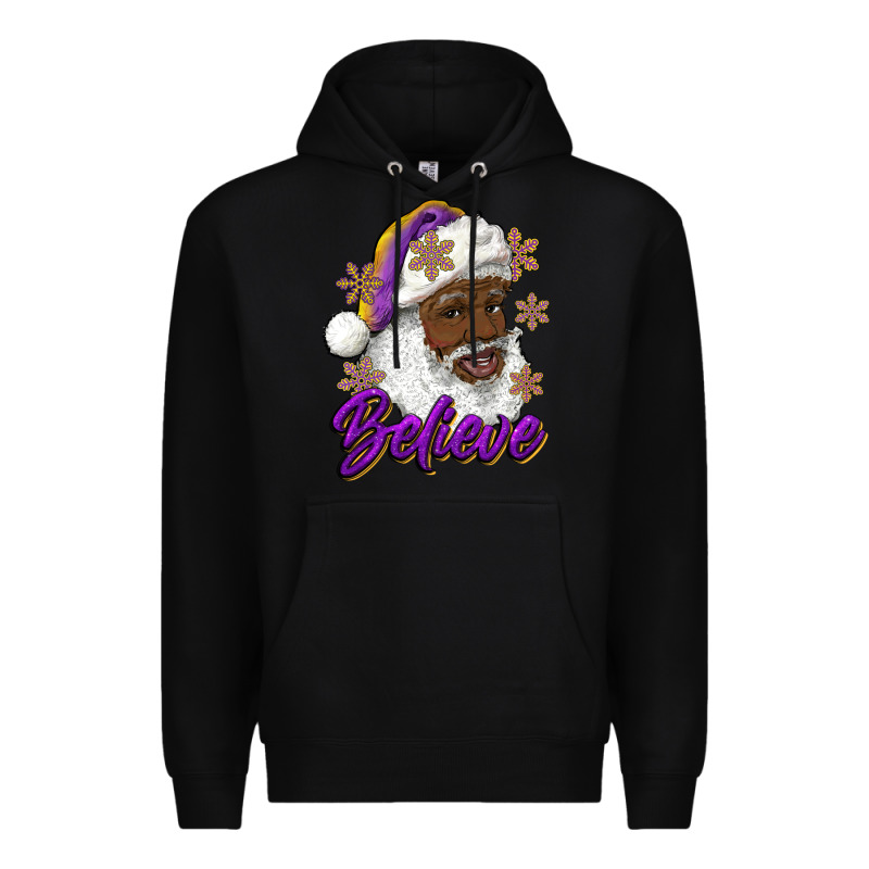 Believe Purple And Gold African American Santa Premium Hoodie by RanaPortraitStore | Teevron