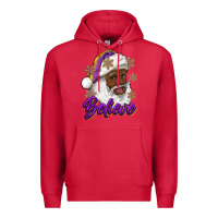 Cardinal believe purple and gold african american santa Premium Hoodie - RanaPortraitStore