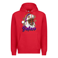 Red believe purple and gold african american santa Premium Hoodie - RanaPortraitStore