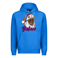 True Royal believe purple and gold african american santa Premium Hoodie - RanaPortraitStore
