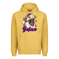 Antique Gold believe purple and gold african american santa Premium Hoodie - RanaPortraitStore