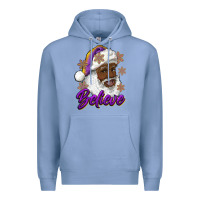 Colony Blue believe purple and gold african american santa Premium Hoodie - RanaPortraitStore