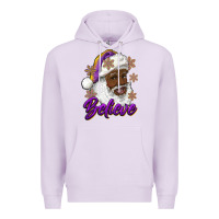 Lilac believe purple and gold african american santa Premium Hoodie - RanaPortraitStore