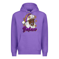 Purple believe purple and gold african american santa Premium Hoodie - RanaPortraitStore