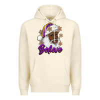 Sandshell believe purple and gold african american santa Premium Hoodie - RanaPortraitStore