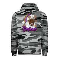 Slate Camo believe purple and gold african american santa Premium Hoodie - RanaPortraitStore