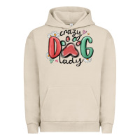 Pigment French Oak crazy dog lady Urban Hoodie - MaliasSmallBusiness