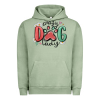 Pigment Oil Green crazy dog lady Urban Hoodie - MaliasSmallBusiness