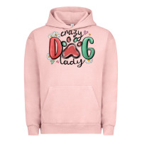 Pigment Salmon crazy dog lady Urban Hoodie - MaliasSmallBusiness