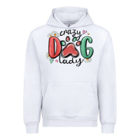 White crazy dog lady Urban Hoodie - MaliasSmallBusiness