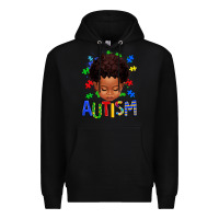 Black autism afro kid full face Premium Hoodie - texasbilliewilder