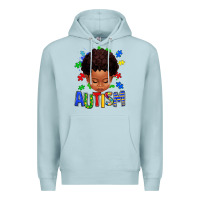 Blue Mist autism afro kid full face Premium Hoodie - texasbilliewilder
