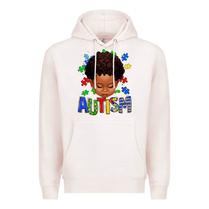 Autism Afro Kid Full Face Premium Hoodie by texasbilliewilder | Teevron