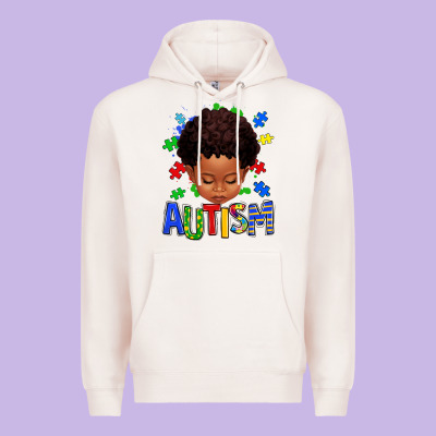 Premium Hoodie autism afro kid full face