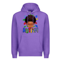 Purple autism afro kid full face Premium Hoodie - texasbilliewilder
