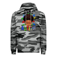 Slate Camo autism afro kid full face Premium Hoodie - texasbilliewilder