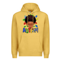 Antique Gold autism afro kid full face Premium Hoodie - texasbilliewilder